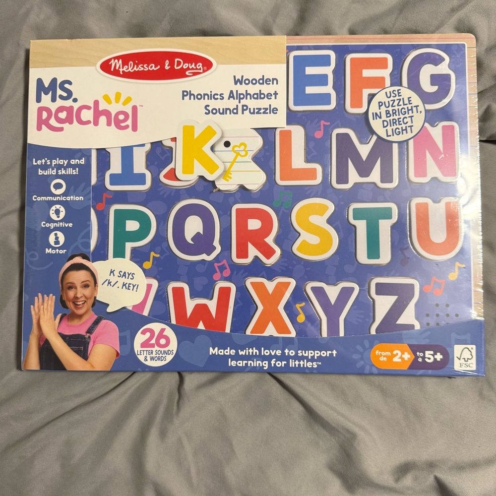 Ms Rachel wooden alphabet sound puzzle